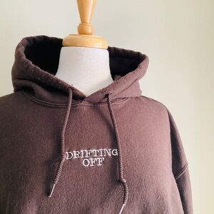Drifting Off Brown Embroidered Hoodie